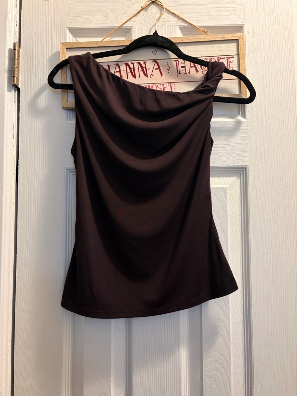 H&M Draped Neck Sleeveless Camisole - Plum